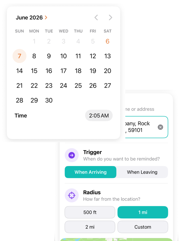 Coupon Cue reminder screens